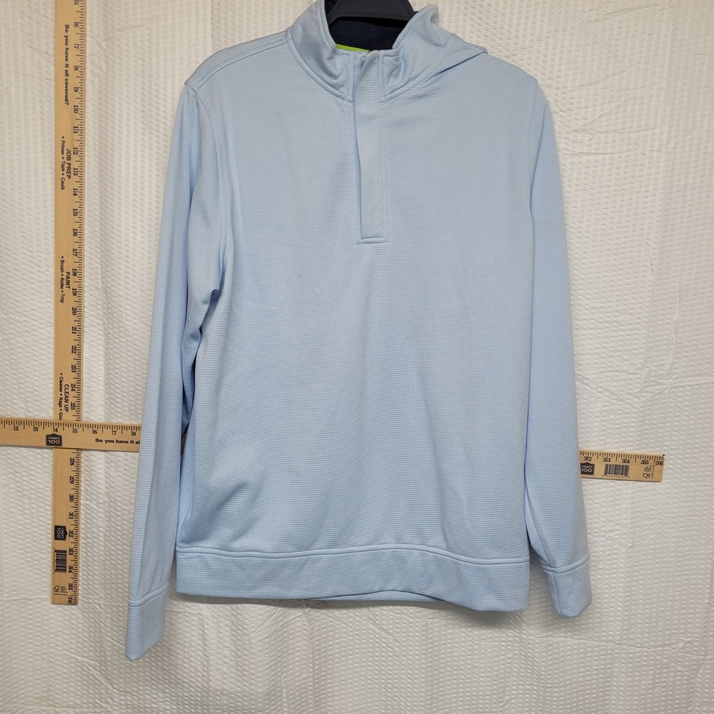 TailorByrd Performance Mens Medium Light Blue Quarter Zip Pullover Golf Sweater